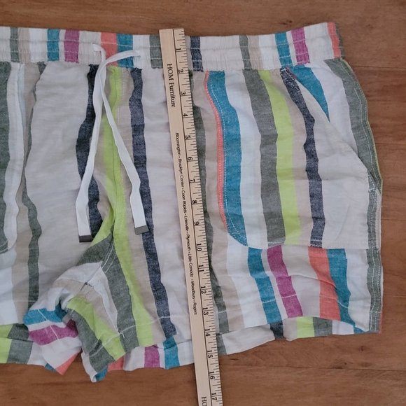 Rainbow Stripes Time and Tru Striped Linen Shorts  Size 3X Size 22 - Picture 12 of 16